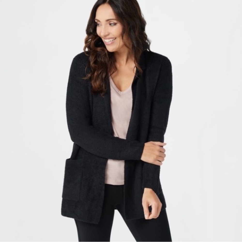 Barefoot Dreams Black Open-Front Cozy Cardigan